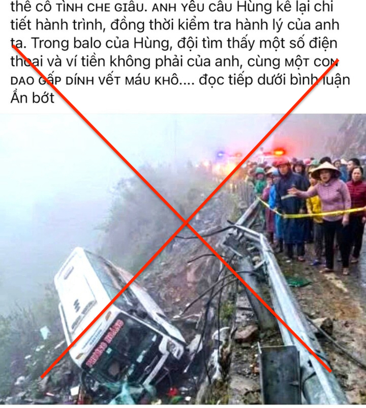 Thông tin ‘lật xe khách làm 18 người chết trên đèo Phượng Hoàng’ là bịa đặt